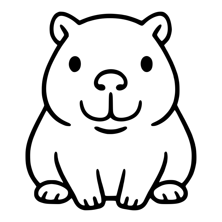Sitting Capybara With Big Nose and Wide Smile — free animal SVG cut file