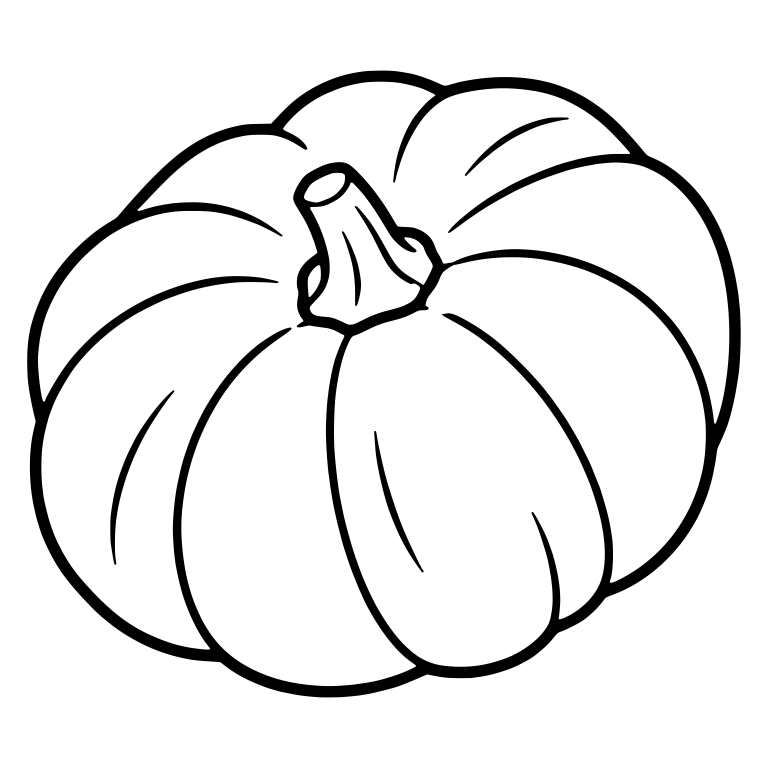 Flat Tilted Pumpkin with Chunky Stem and Hairline Ribs — free floral SVG cut file