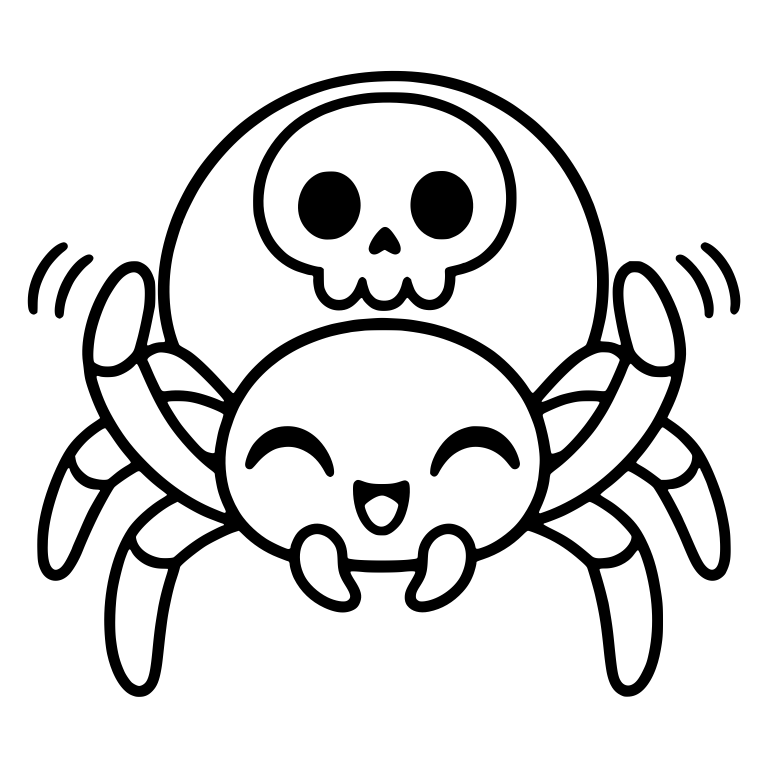 Waving Spider with Skull Marking on Its Body — free insect SVG cut file