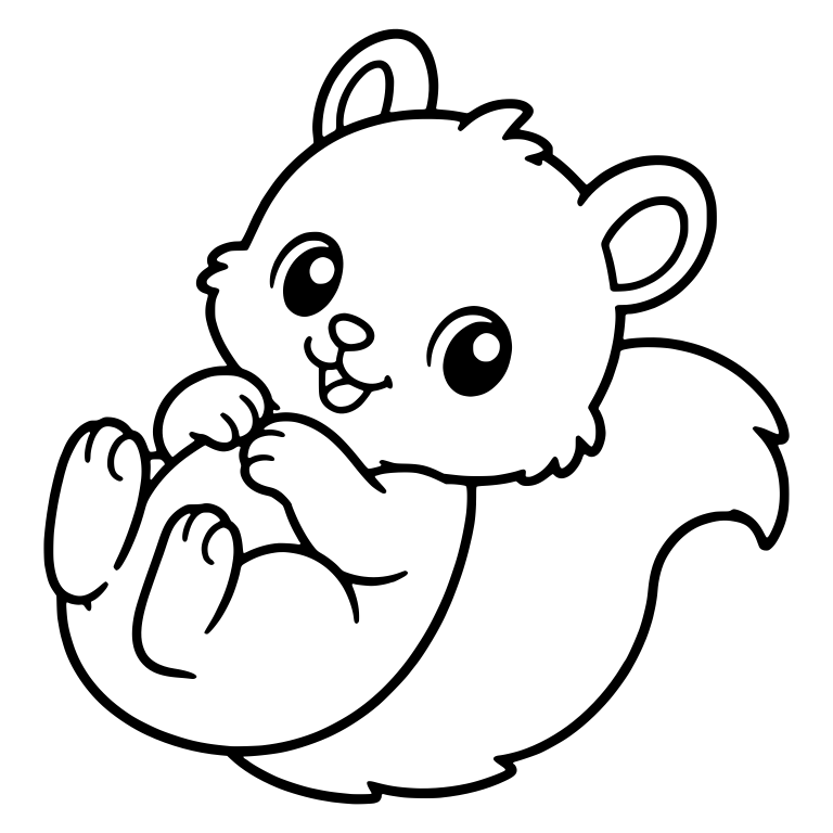 Squirrel Lying on Its Back Holding Its Paws — free animal SVG cut file