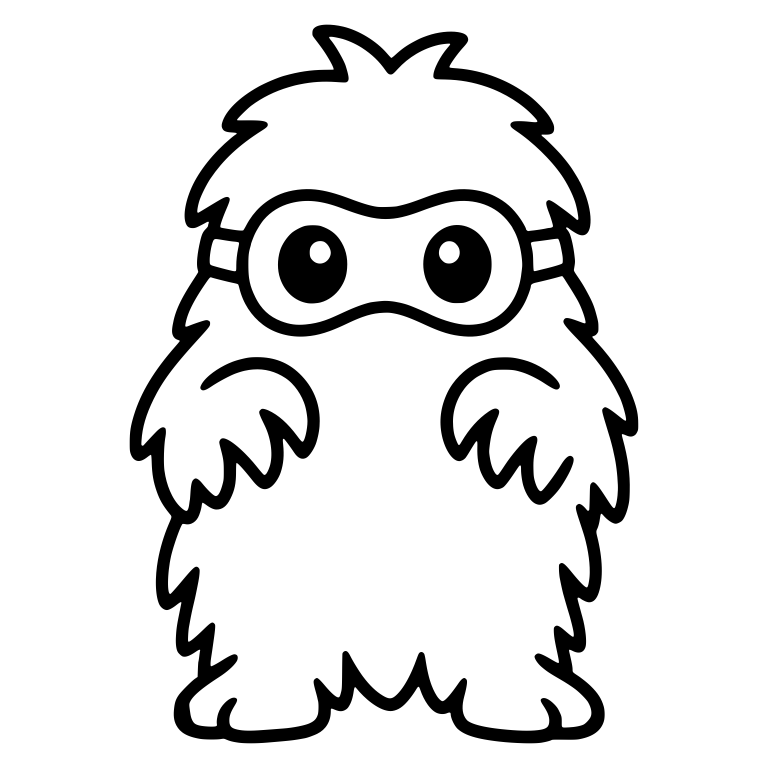 Shaggy Monster With Goggle Eye Mask — free fantasy-creature SVG cut file
