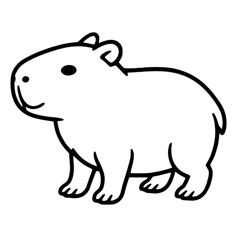 Standing Capybara Looking Left With Long Muzzle — free animal SVG cut file