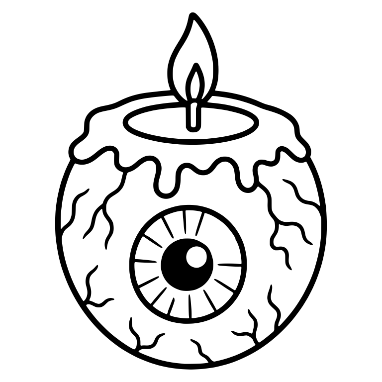 Round Eyeball Candle with Wide Wax Pool Top — free objects SVG cut file