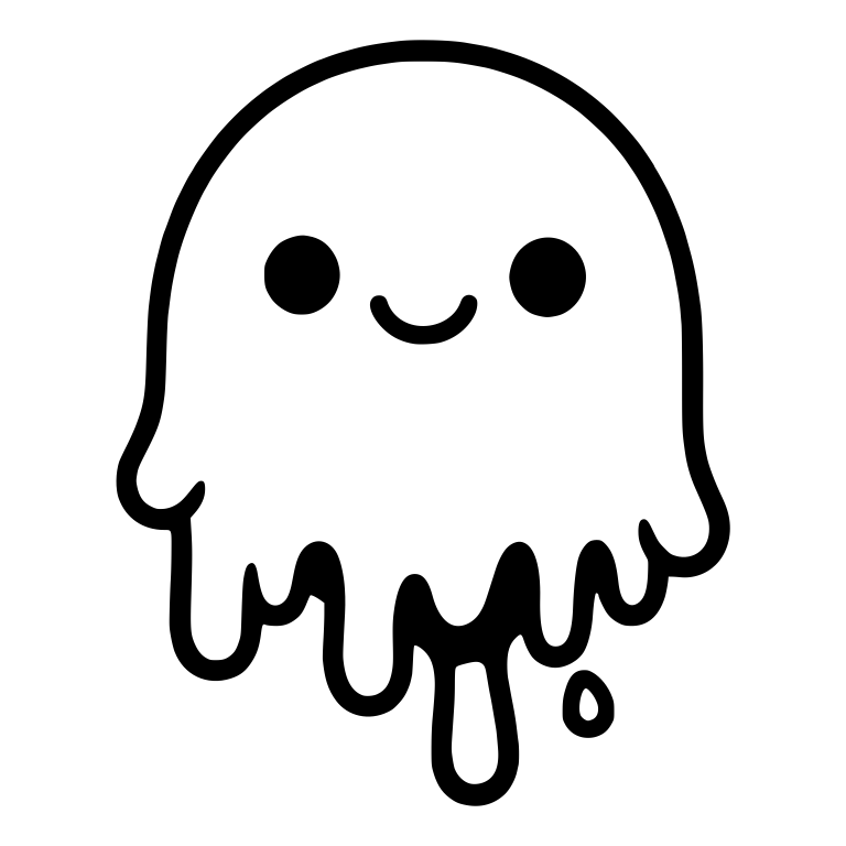 Cute Melting Ghost with Long Drips and Water Drop — free fantasy-creature SVG cut file