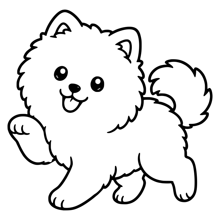 Trotting Pomeranian With One Paw Raised — free animal SVG cut file