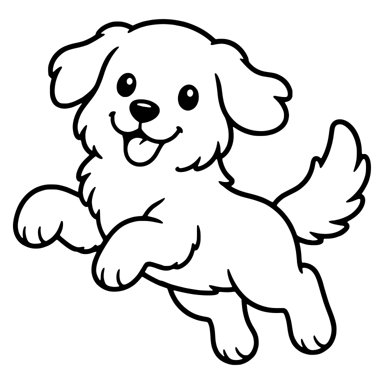 Golden Retriever Puppy Leaping With Front Paws Reaching — free animal SVG cut file