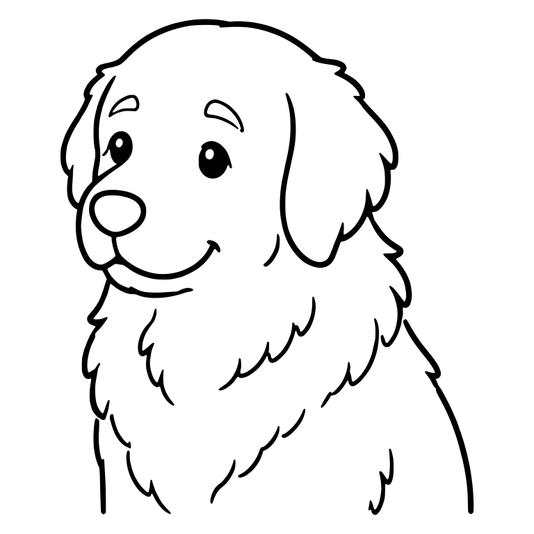 Golden Retriever Head And Chest Glancing Sideways — free animal SVG cut file