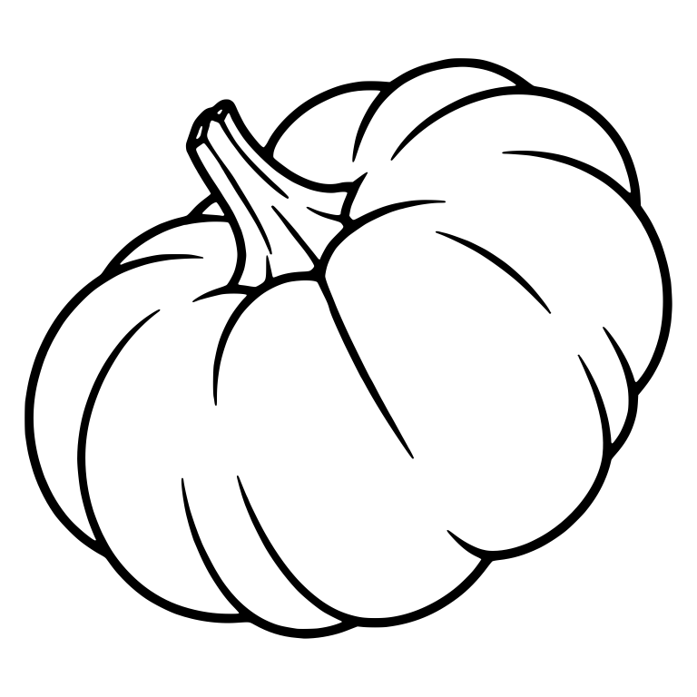 Tilted Pumpkin With Stem Slanting to the Upper Left — free floral SVG cut file