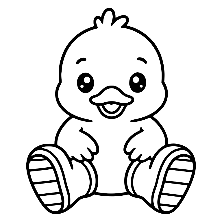 Sitting Duckling with Striped Rubber Boot Soles — free animal SVG cut file