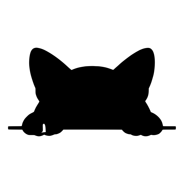 Solid Black Cat Silhouette Peeking Over Ledge — free animal SVG cut file