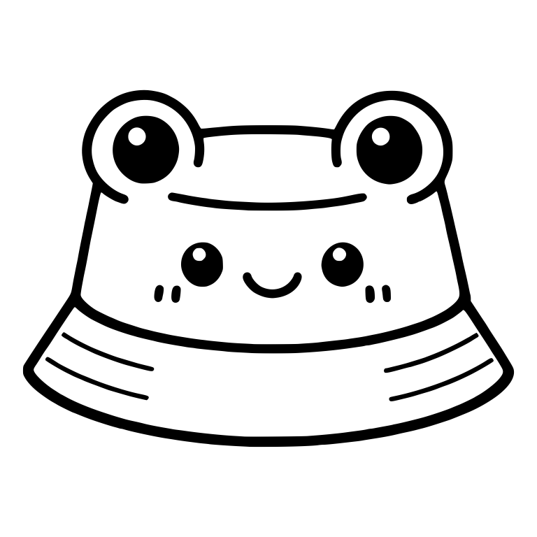 Frog Bucket Hat With Bulging Eyes and Smiling Face — free objects SVG