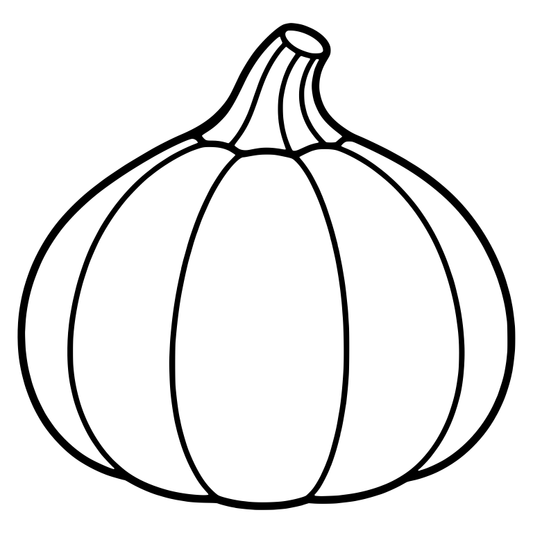 Onion-Shaped Pumpkin with Five Wide Ribs and Tall Stem — free floral SVG cut file