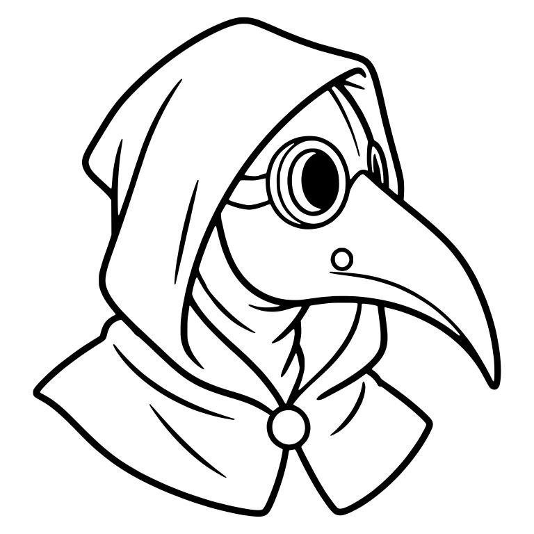 Plague Doctor Facing Right With Clasped Cloak — free characters SVG cut file