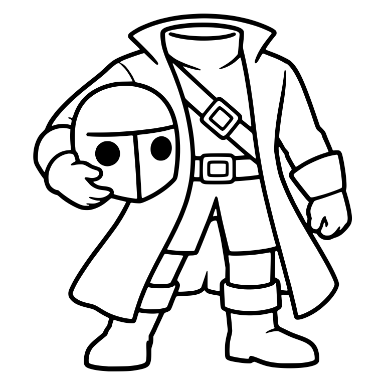 Headless Horseman in Long Coat With Shoulder Strap — free characters SVG cut file