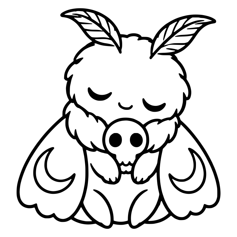 Sleepy Moth Hugging a Small Skull — free insect SVG cut file