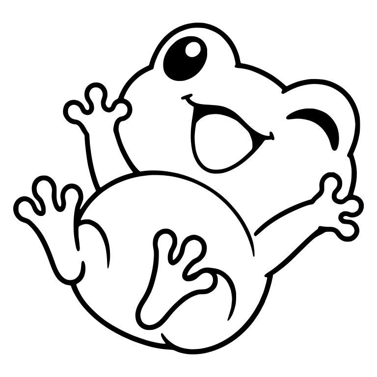 Frog Rolling Back With One Eye Closed, Arms and Legs Out — free animal SVG cut file