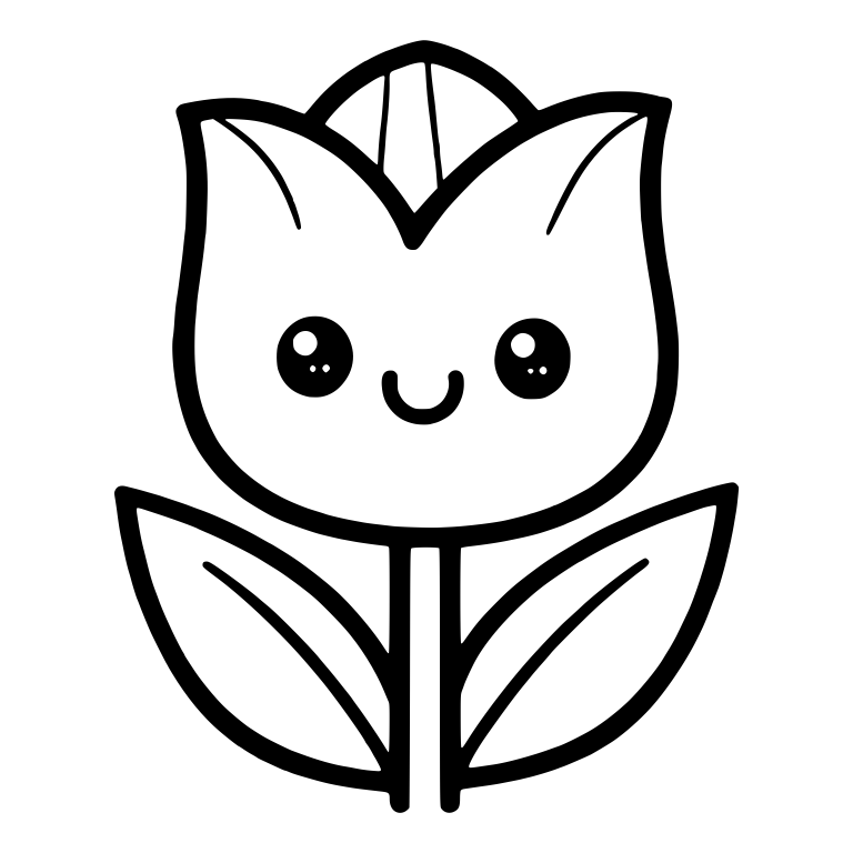 Sparkle Eyed Tulip With Peaked Top Petal — free floral SVG cut file