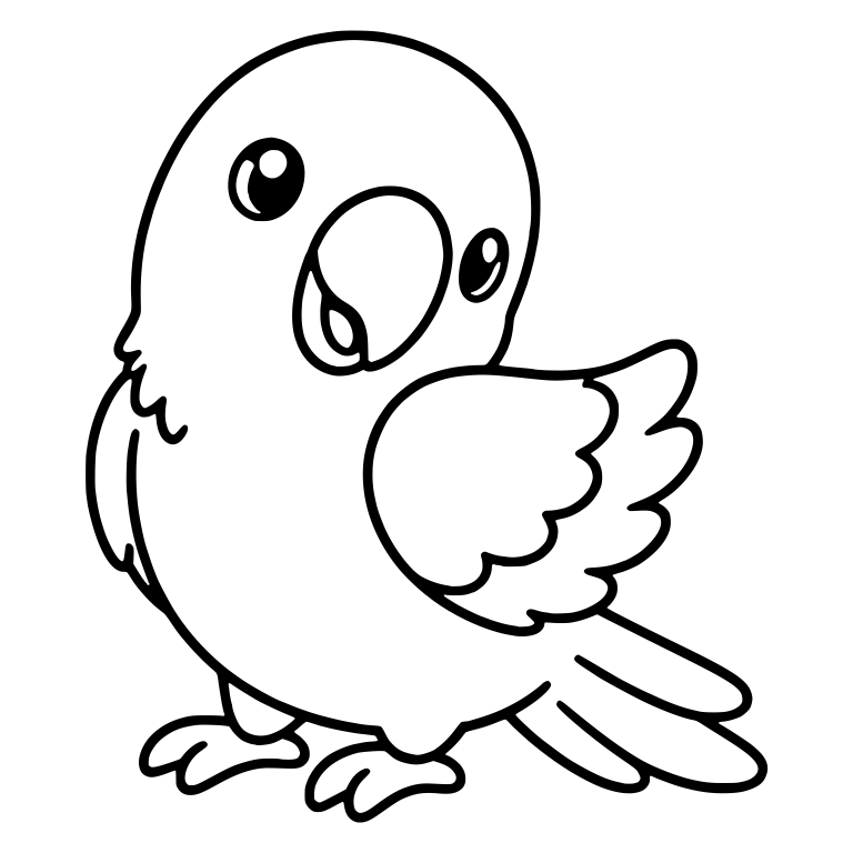 Parrot With Head Turned and One Wing Lifted — free animal SVG cut file