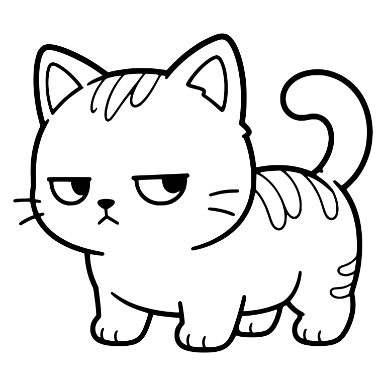 Unimpressed Chubby Tabby Kitten Walking — free animal SVG cut file