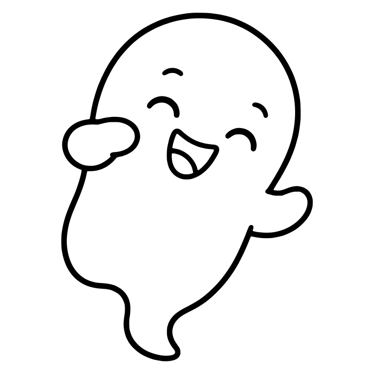 Laughing Ghost with Raised Hand and Waving Arm — free fantasy-creature SVG cut file