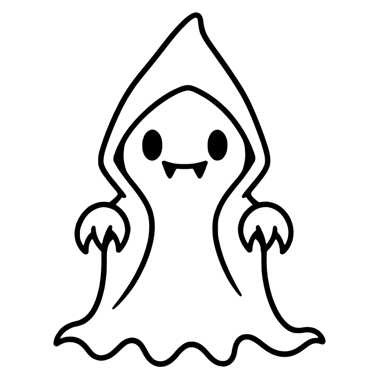Pointed Hood Ghost With Fangs And Wavy Hem — free fantasy-creature SVG cut file