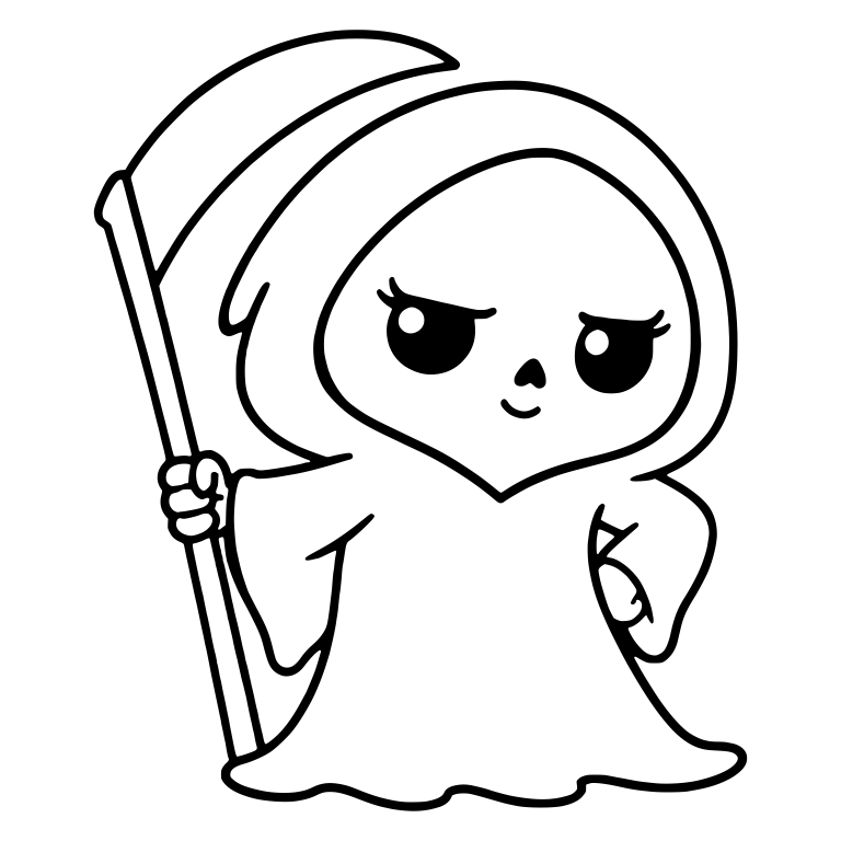 Sassy Grim Reaper With Long Lashes And Hand On Hip — free characters SVG cut file
