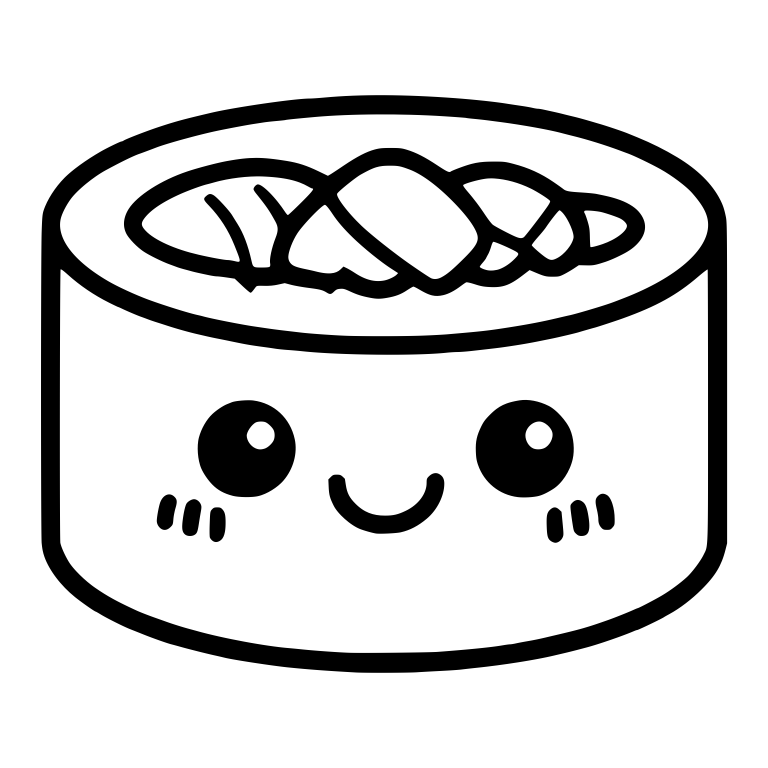 Sushi Roll With Fish Topping And Blush Stripes — free food SVG cut file