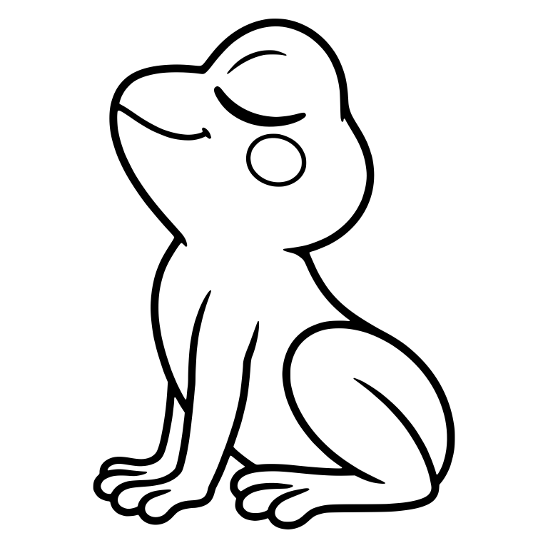 Proud Frog Sitting With Chin Up and Eyes Closed — free animal SVG cut file