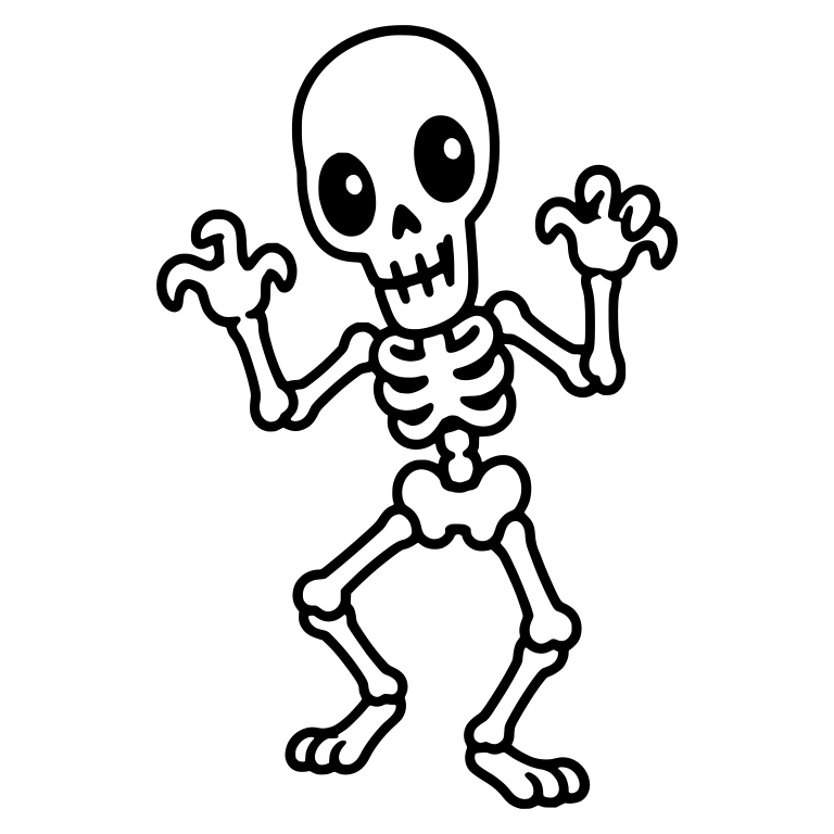 Dancing Skeleton With Clawed Hands Raised — free skeleton SVG cut file