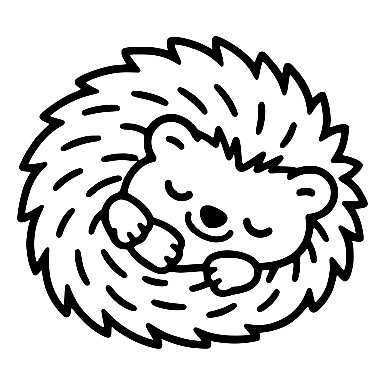 Sleeping Hedgehog Curled Into A Spiky Ball — free animal SVG cut file
