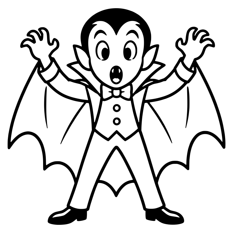 Startled Vampire With Raised Claw Hands and Open Mouth — free characters SVG cut file