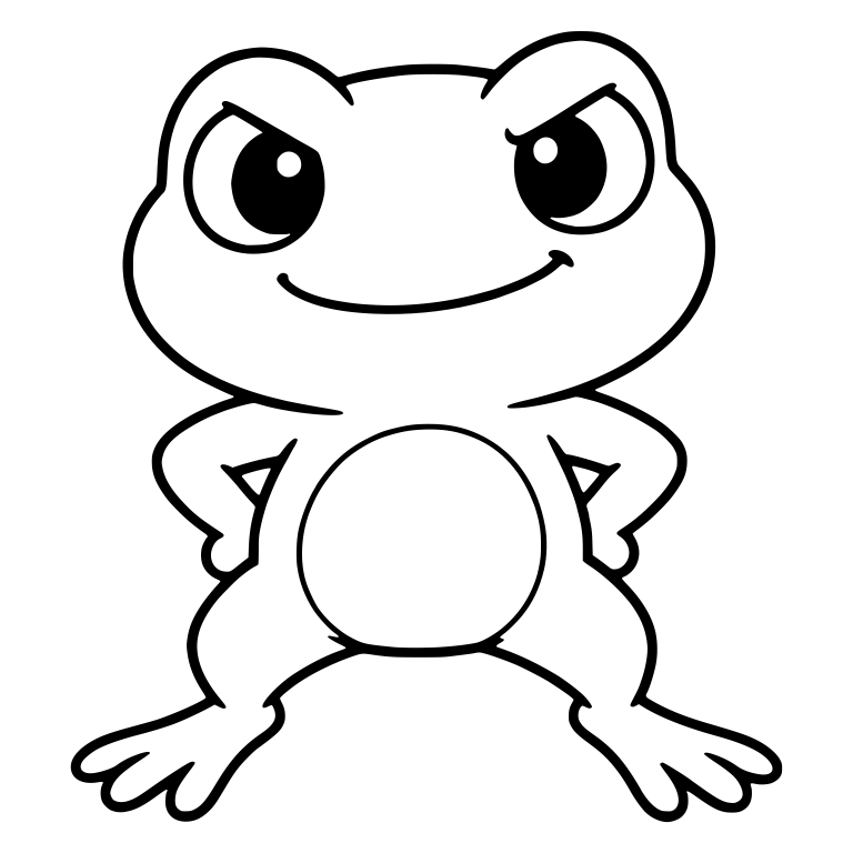 Smirking Chibi Frog With Hands on Hips — free animal SVG cut file