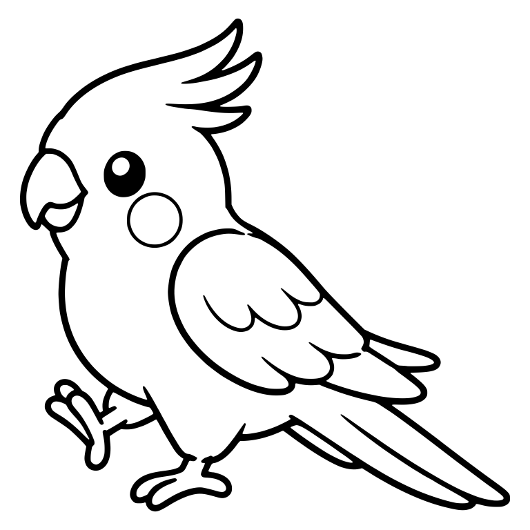 Walking Cockatiel With Raised Foot and Swept-Back Crest — free animal SVG cut file