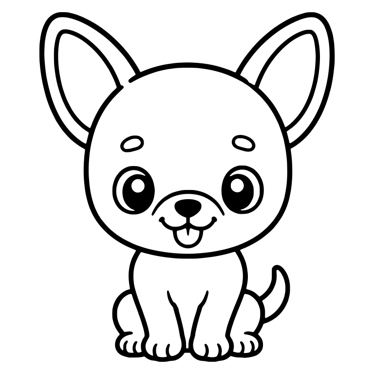 Sitting Apple Head Chihuahua With Big Ears — free animal SVG cut file