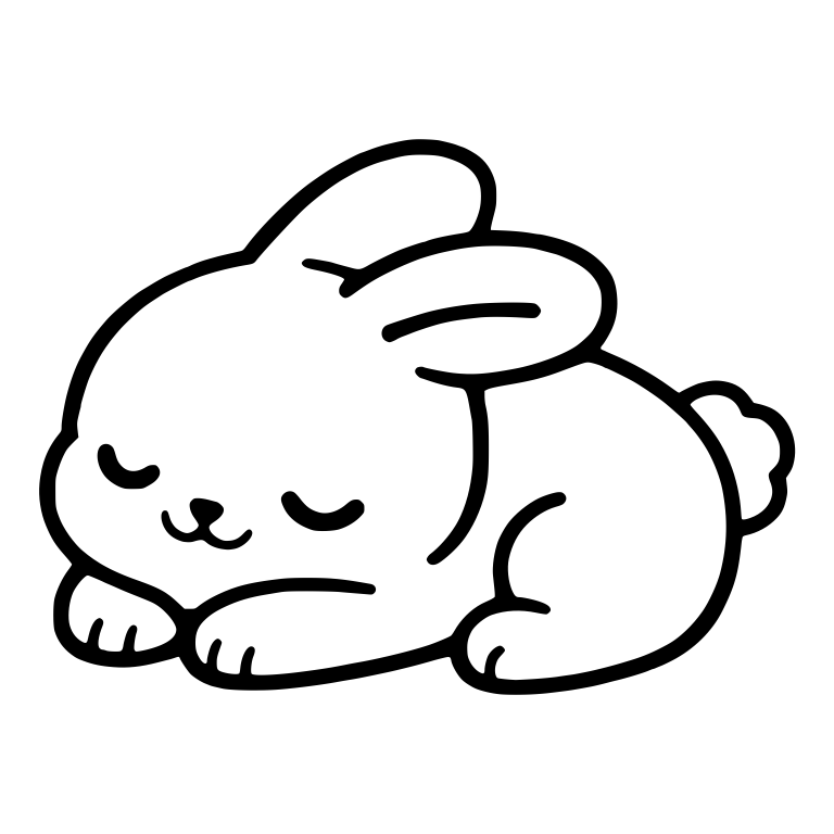 Napping Bunny Tucked In With Ears Laid Back — free animal SVG cut file