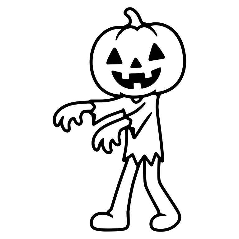 Walking Pumpkin Head With Arms Out And Torn Shirt — free fantasy-creature SVG cut file