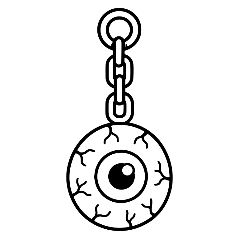 Eyeball Chain Charm With Round Ring Top — free objects SVG cut file