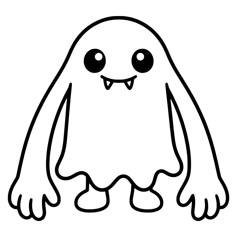 Tall Long-Armed Monster with Fangs and Big Hands — free fantasy-creature SVG cut file