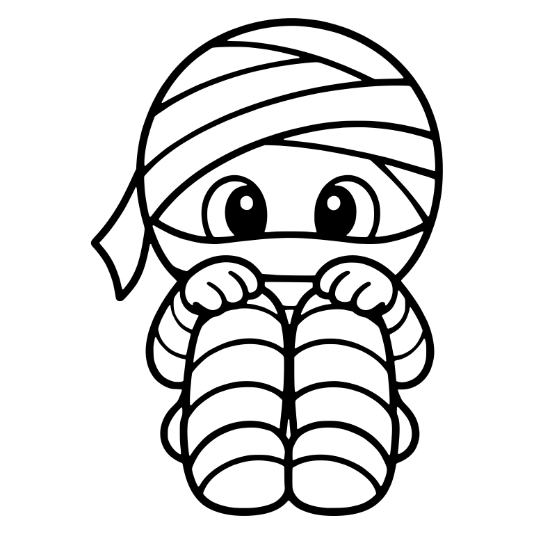 Shy Mummy Hugging Its Knees — free fantasy-creature SVG cut file