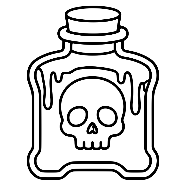 Poison Bottle With Skull And Dripping Liquid — free objects SVG