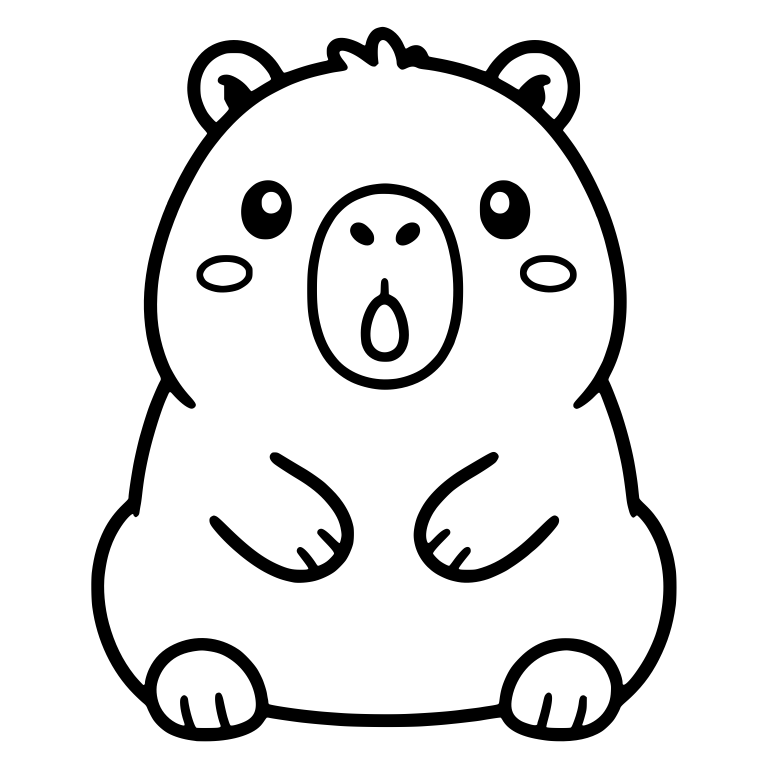 Surprised Capybara Sitting With Blushing Cheeks — free animal SVG cut file
