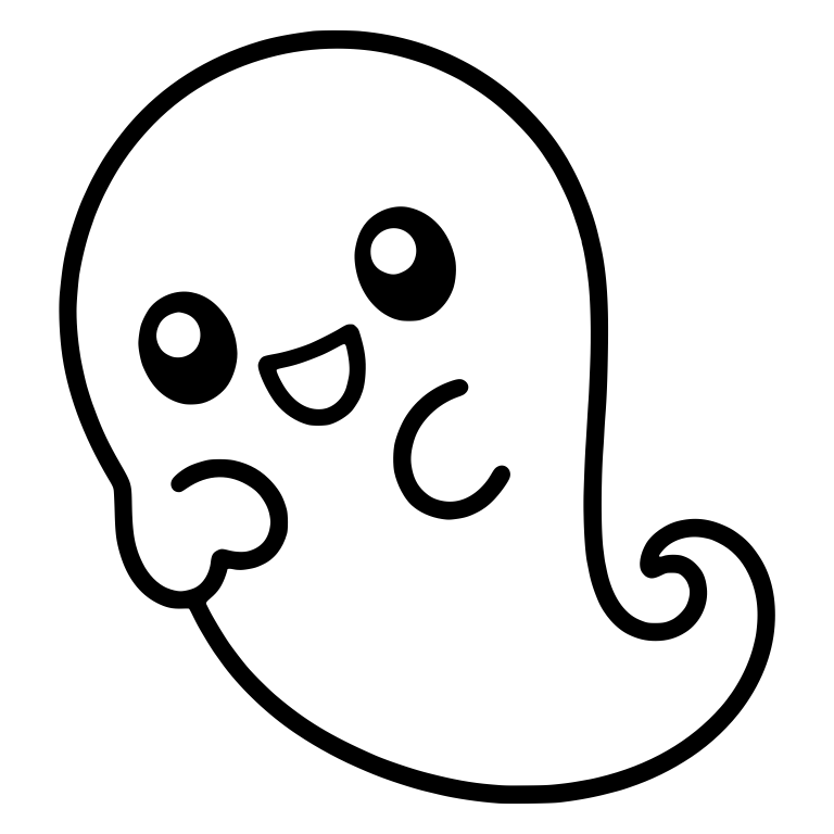 Smiling Floating Ghost With Curled Tail and Small Hand — free fantasy-creature SVG cut file