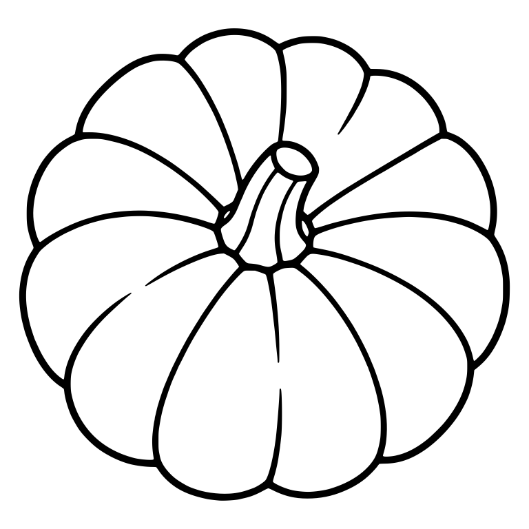 Overhead Pumpkin With Off-Center Slanted Stem — free floral SVG cut file