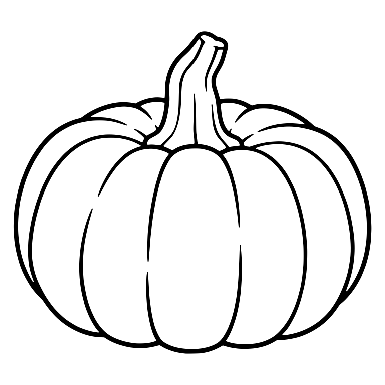 Plump Pumpkin With Twisted Upright Stem — free floral SVG cut file