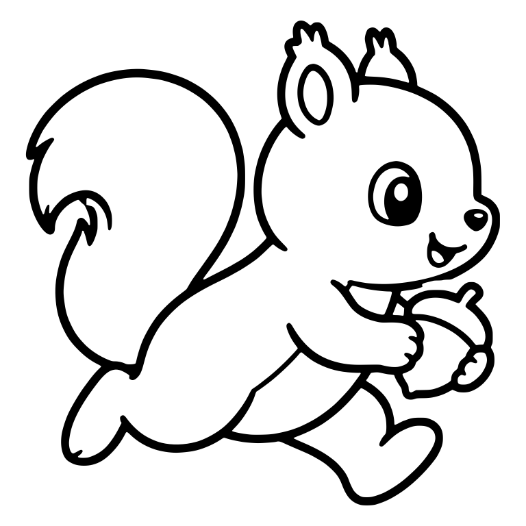 Running Squirrel Carrying An Acorn — free animal SVG cut file