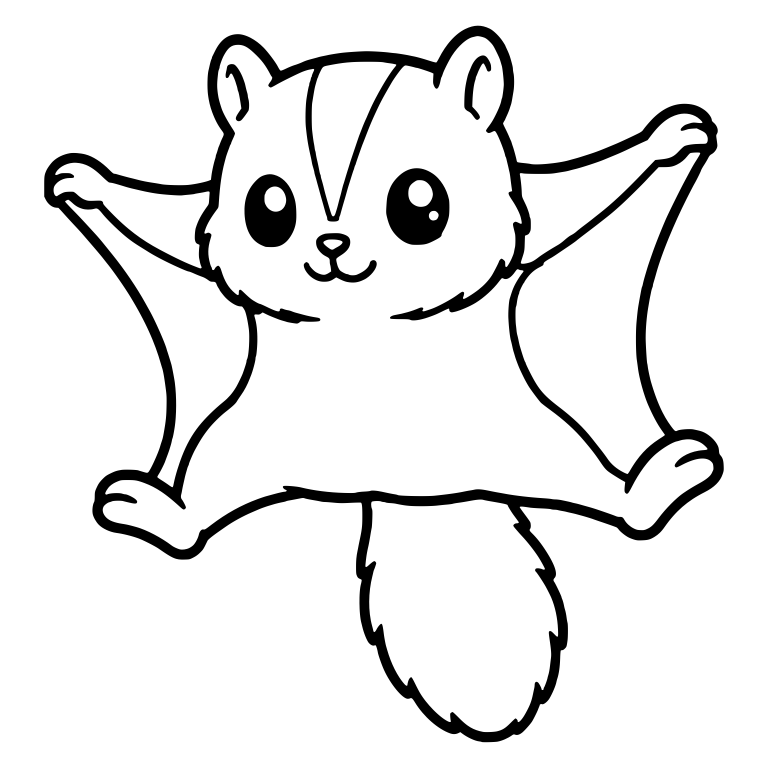 Fluffy Flying Squirrel Spreading Its Arms Wide — free animal SVG cut file