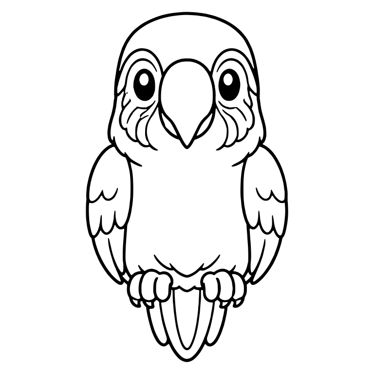 Front-Facing Macaw with Striped Cheek Feathers — free animal SVG cut file