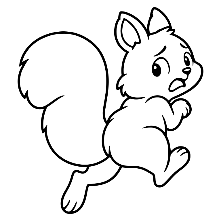 Anxious Squirrel Running Away, Glancing Over Shoulder — free animal SVG cut file