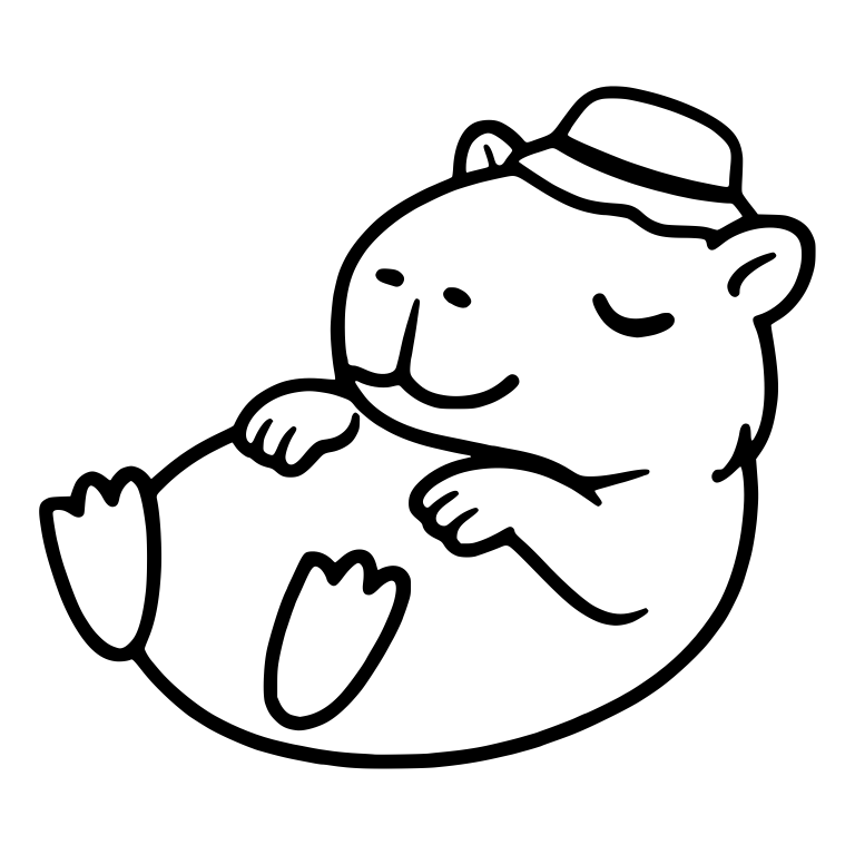 Capybara Napping on Its Back in a Hat — free animal SVG cut file