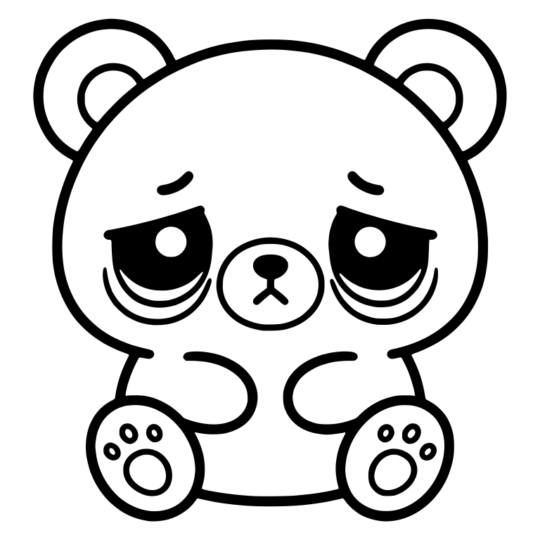 Sad Bear With Round Muzzle And Paw Pad Feet — free animal SVG cut file